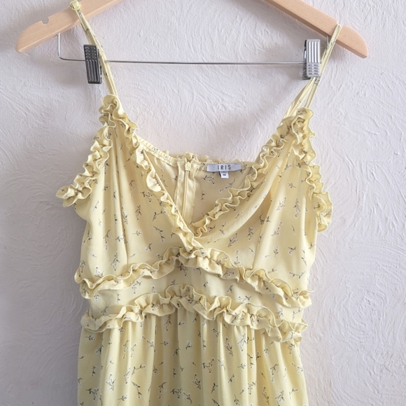 IRIS, Boho Yellow Floral Dress,‎ Size Medium - Picture 3 of 6